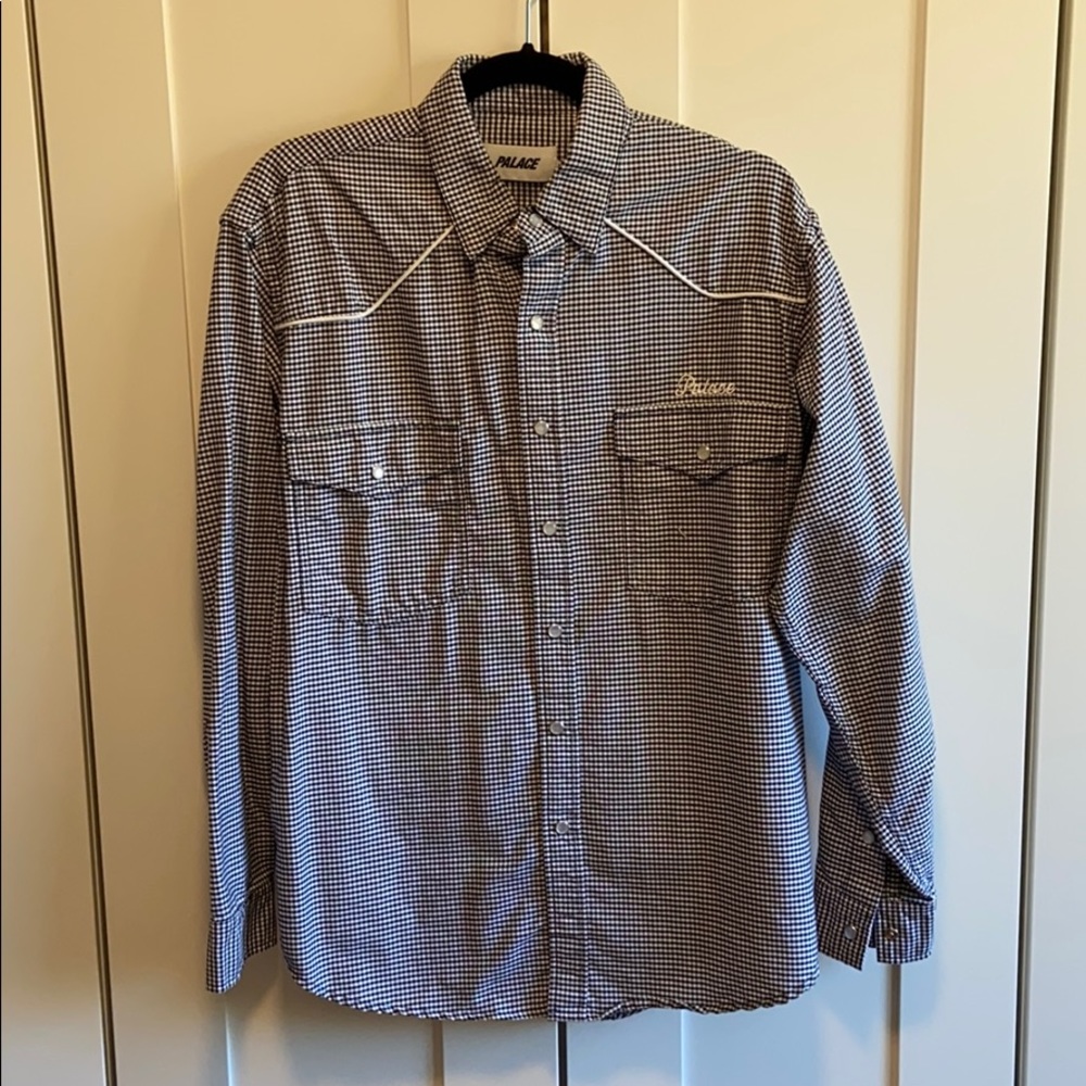 Palace “Yee-Haw” Button-Up Gingham Shirt Size M